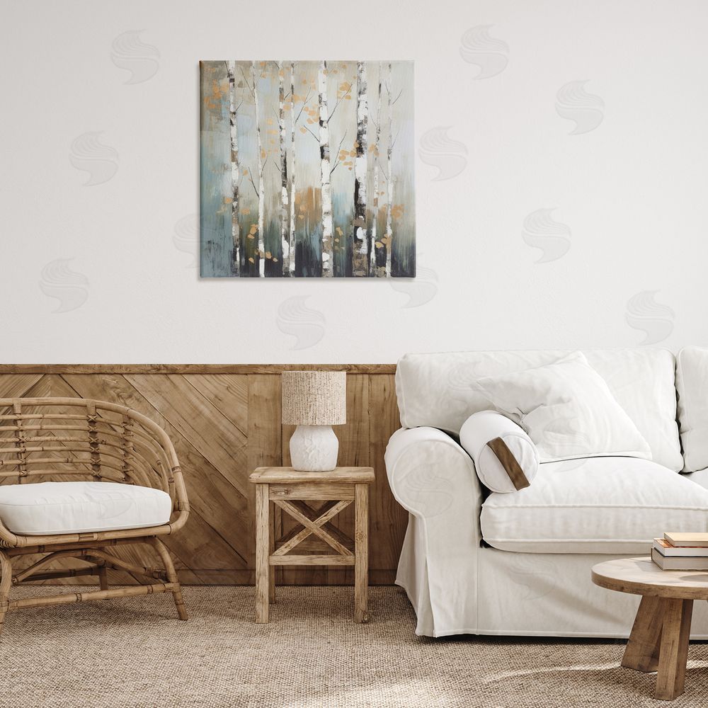 Irena Orlov Autumn Birch Impressions Canvas Wall Art Print in Room