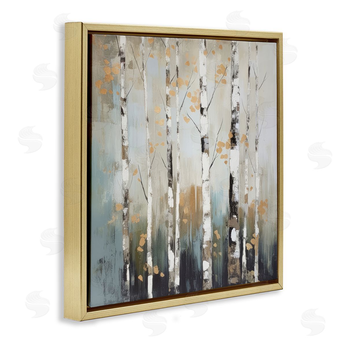 Irena Orlov Autumn Birch Impressions Gold Floating Frame Canvas Wall Art Print