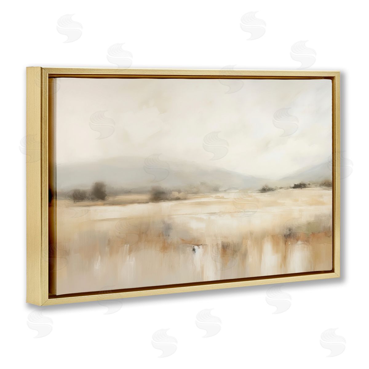 Irena Orlov Blurred Rural Countryside Gold Floating Frame Canvas Wall Art Print