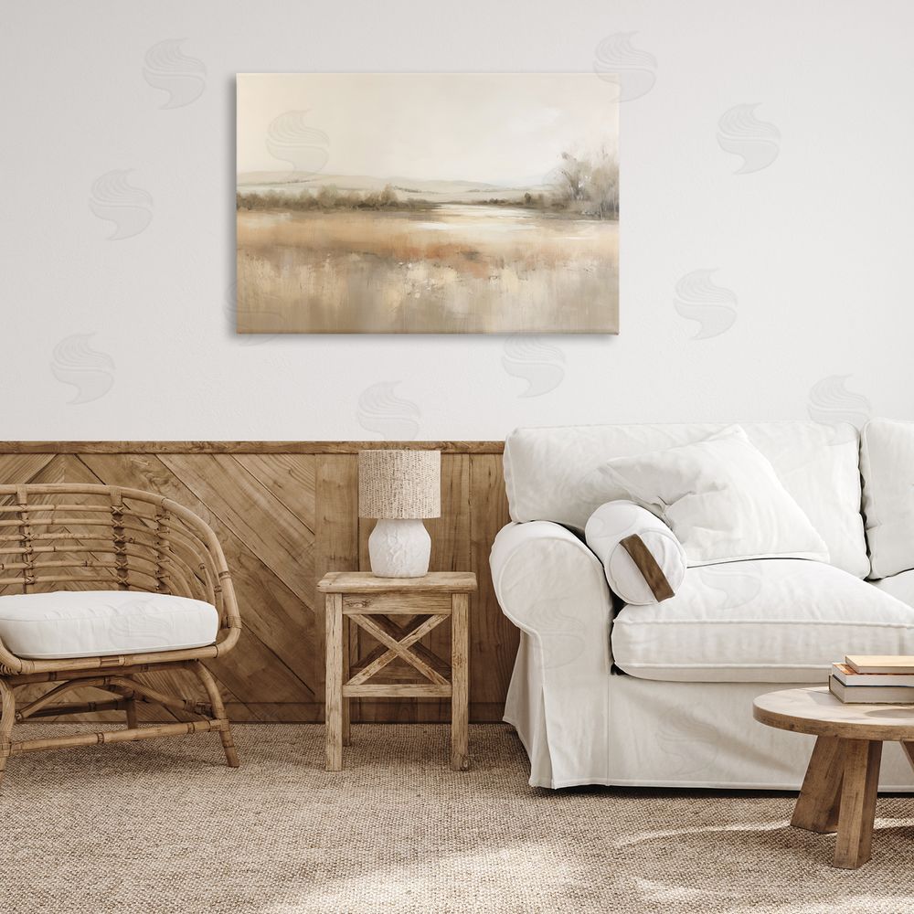 Irena Orlov Reflective Beige Countryside Canvas Wall Art Print in Room