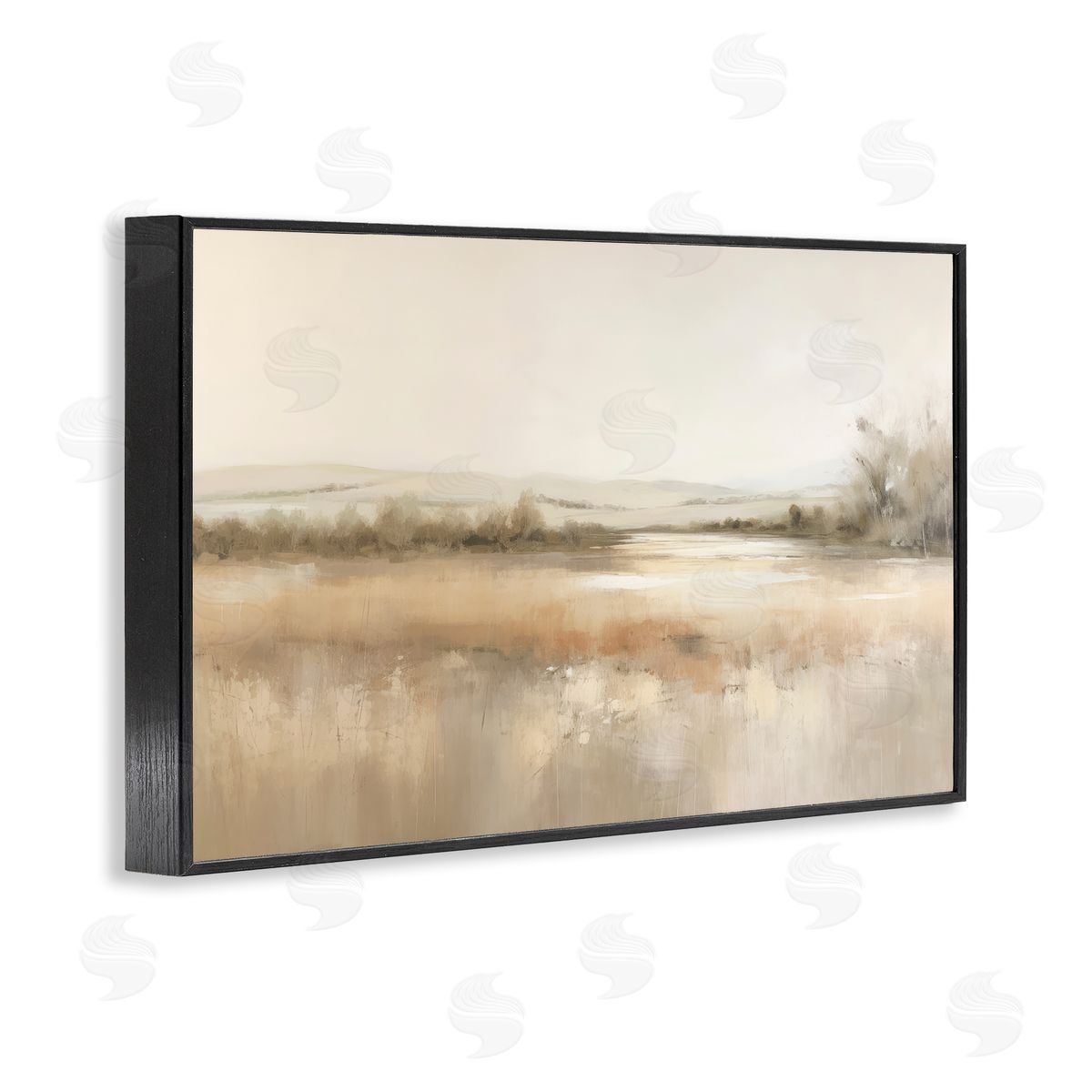 Irena Orlov Reflective Beige Countryside Black Framed Giclee Wall Art Print