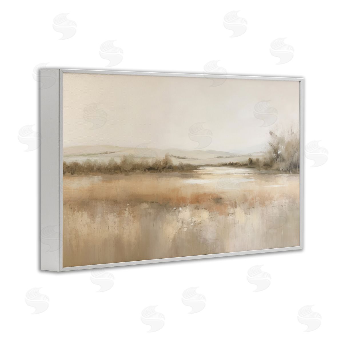 Irena Orlov Reflective Beige Countryside White Framed Giclee Wall Art Print