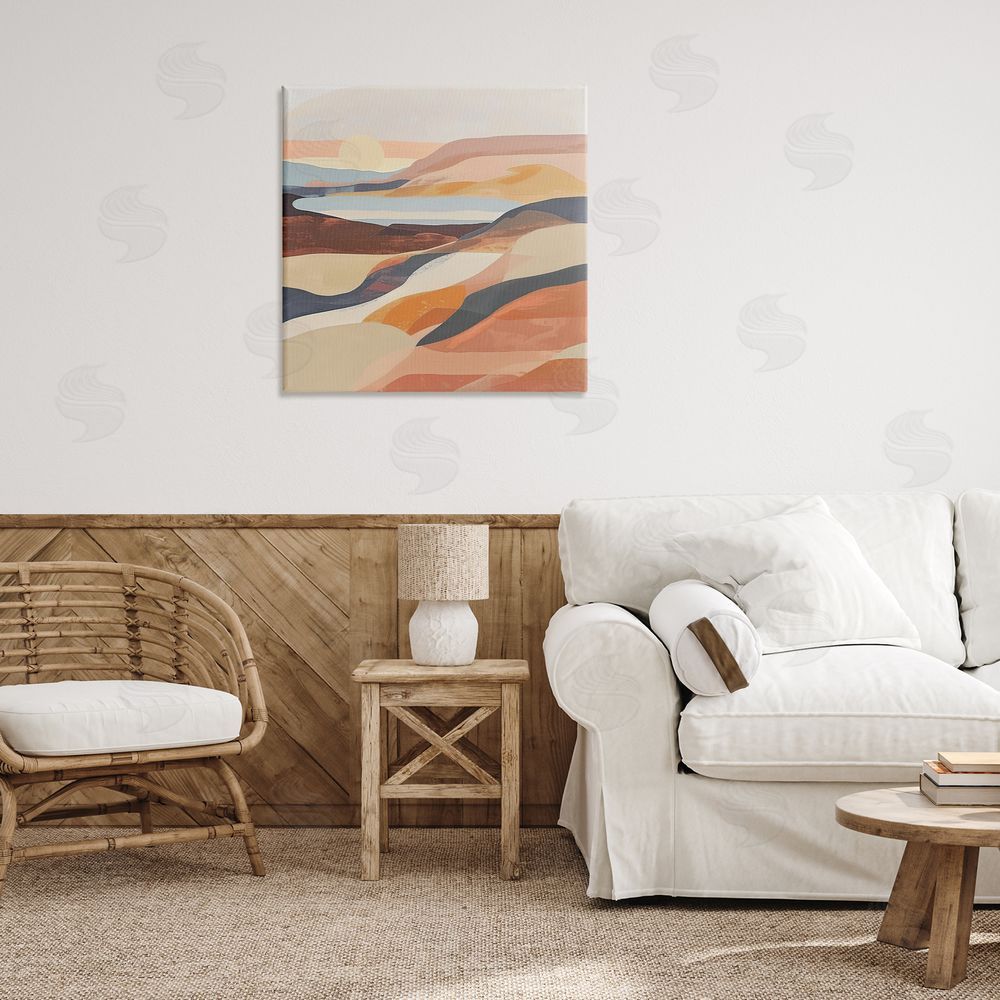 Irena Orlov Layered Canyon Hills Canvas Wall Art Print in Room