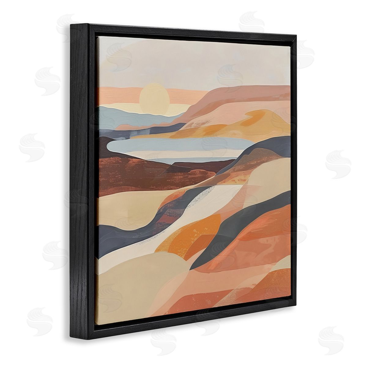 Irena Orlov Layered Canyon Hills Black Floating Frame Canvas Wall Art Print
