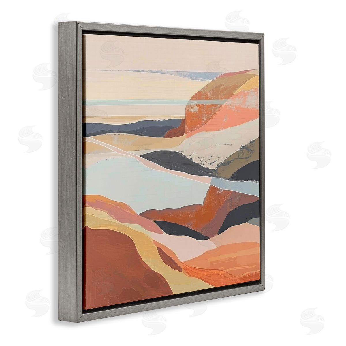 Irena Orlov Windy Desert Hills Gray Floating Frame Canvas Wall Art Print