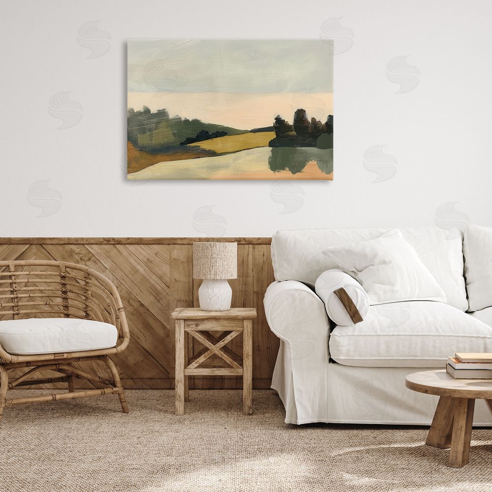 Irena Orlov Curving Green Hills Canvas Wall Art Print in Room