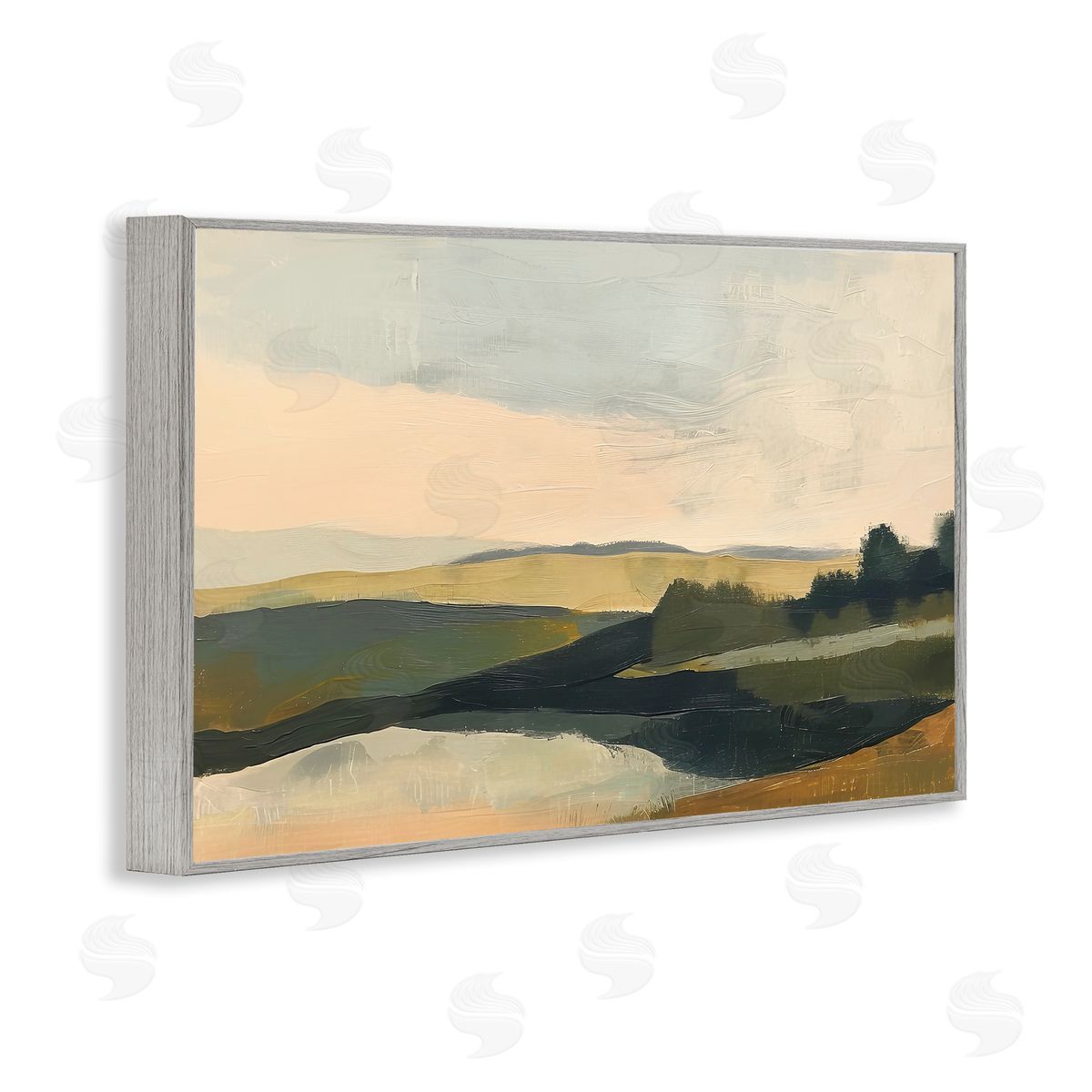 Irena Orlov Green Hills Painting Gray Framed Giclee Wall Art Print