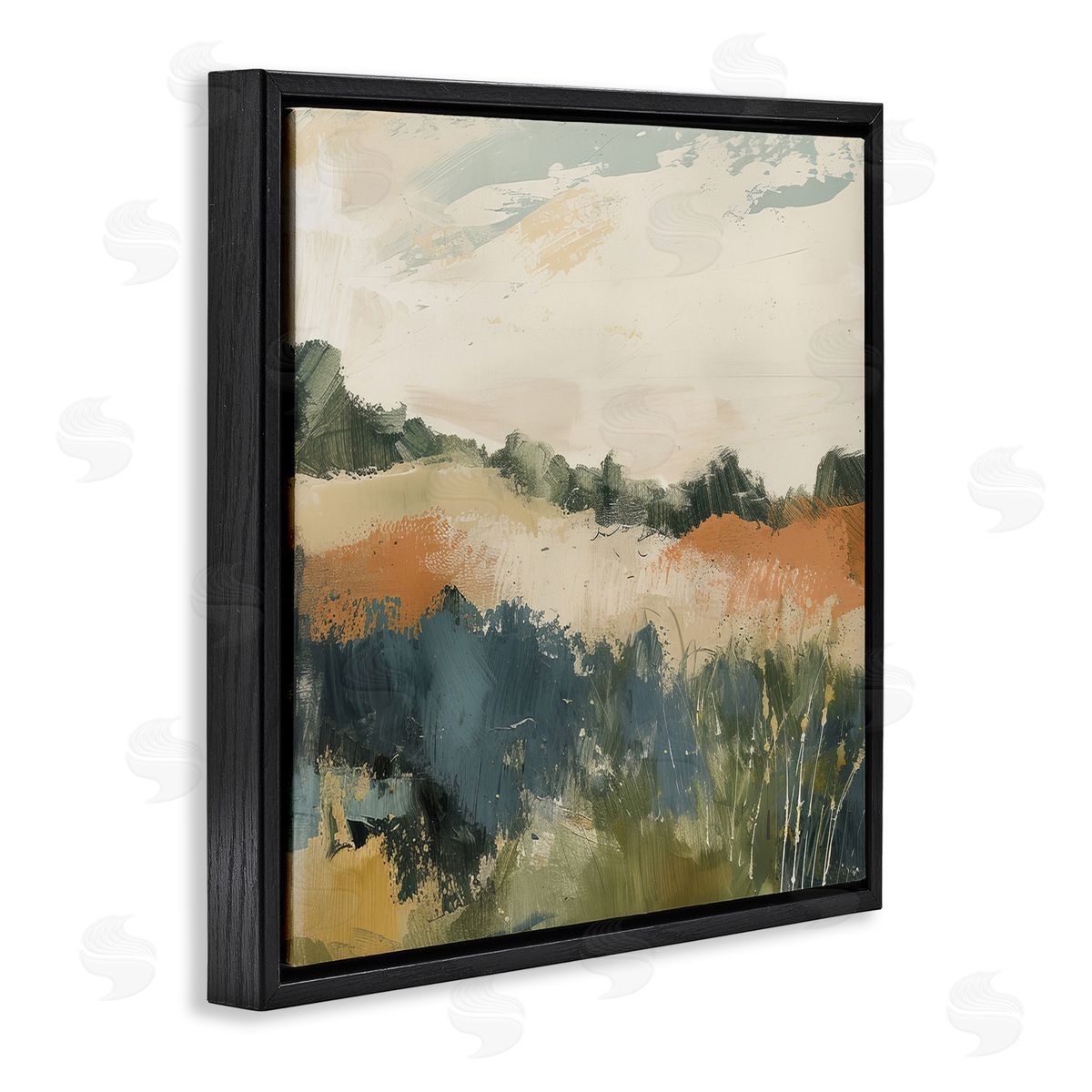 Irena Orlov Abstract Neutral Landscape Black Floating Frame Canvas Wall Art Print