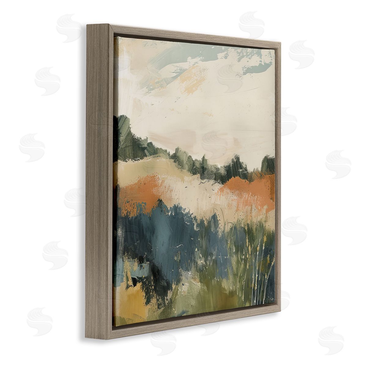Irena Orlov Abstract Neutral Landscape Brown Floating Frame Canvas Wall Art Print