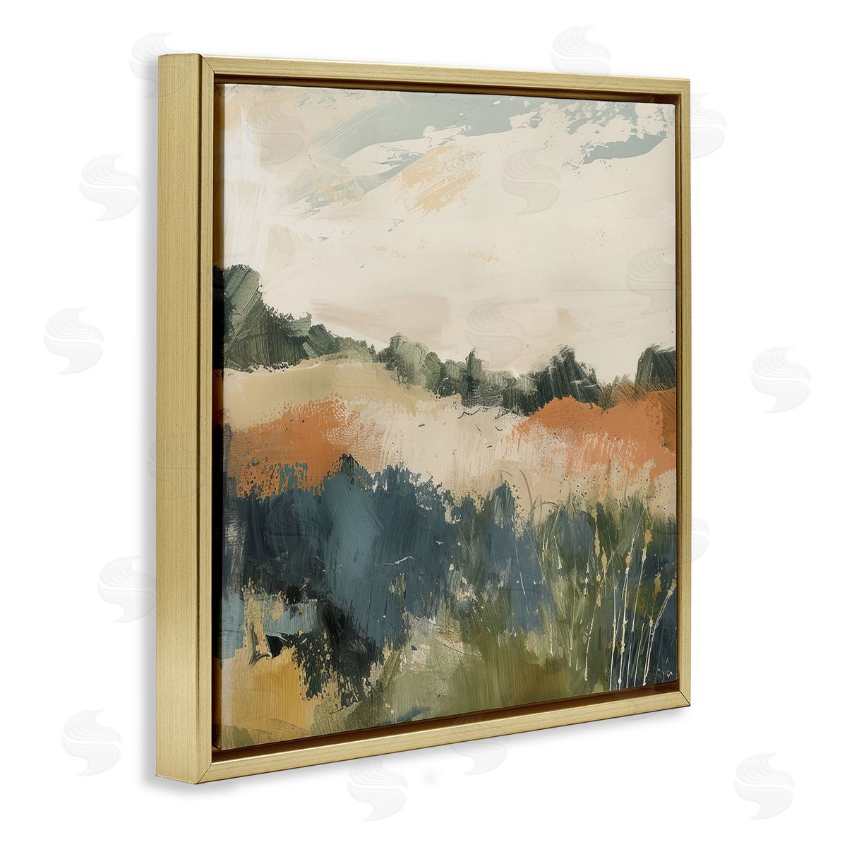 Irena Orlov Abstract Neutral Landscape Gold Floating Frame Canvas Wall Art Print