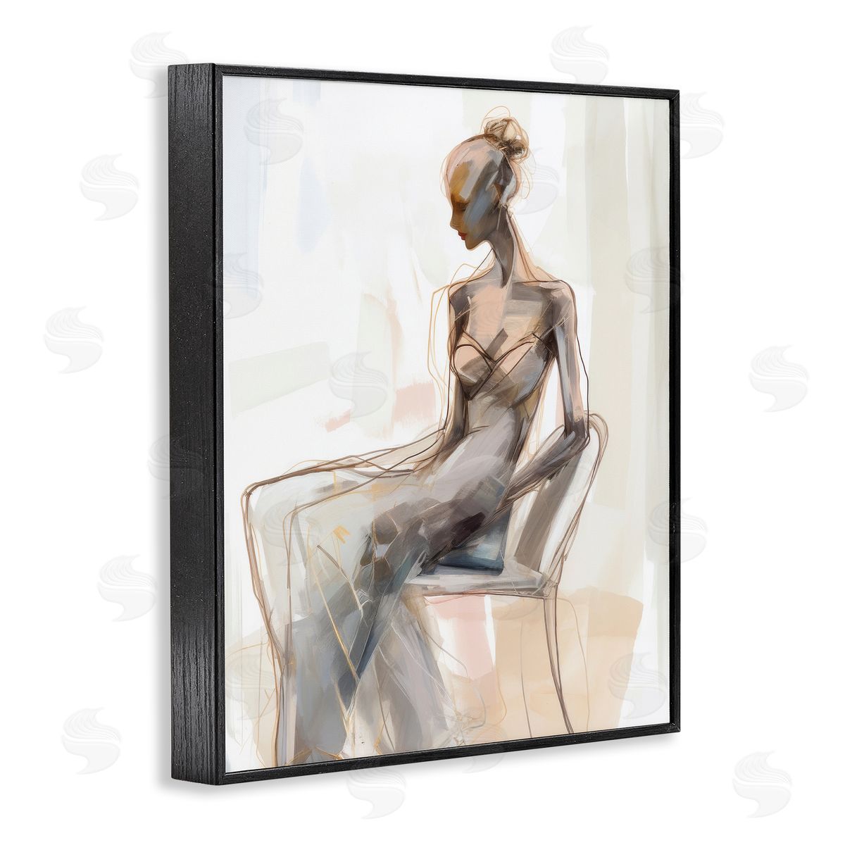 Irena Orlov Classy Figure Impression Black Framed Giclee Wall Art Print
