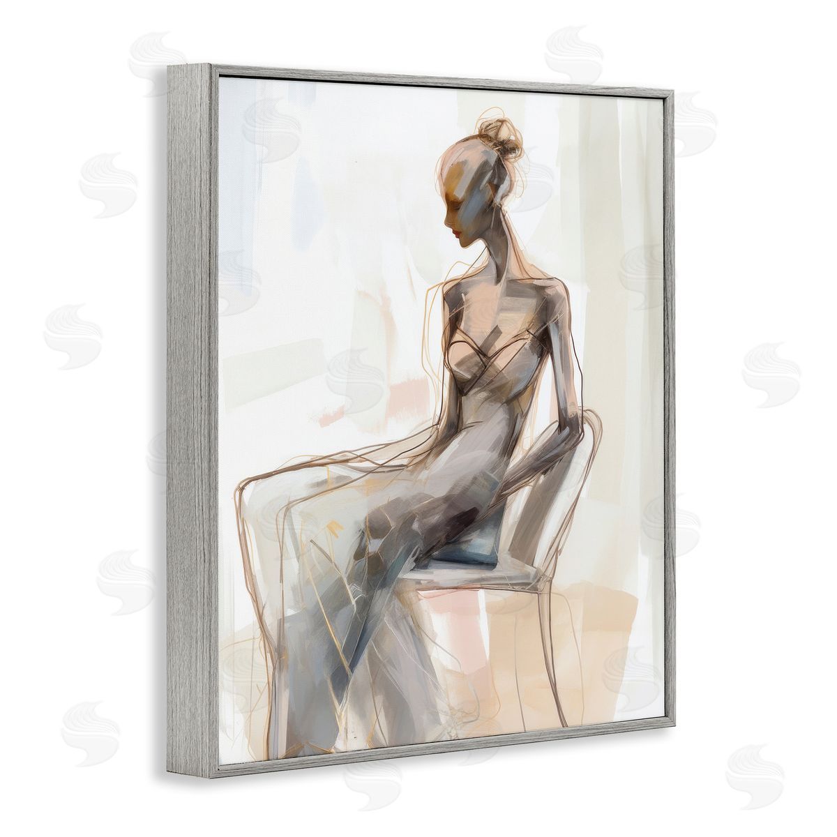 Irena Orlov Classy Figure Impression Gray Framed Giclee Wall Art Print