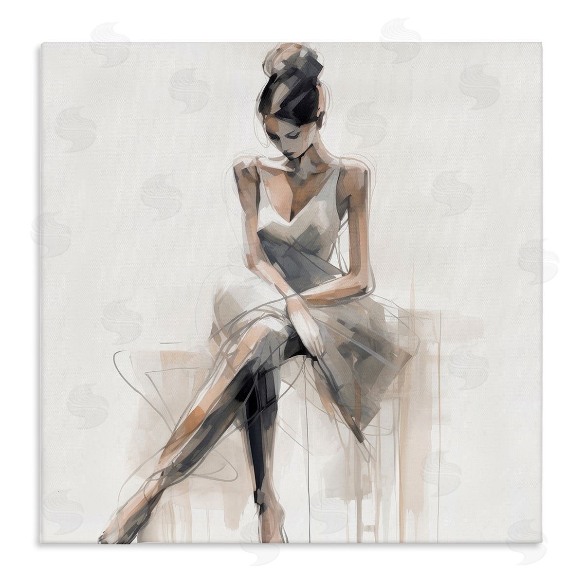 Irena Orlov Female Sitting Portrait Canvas Wall Art Print