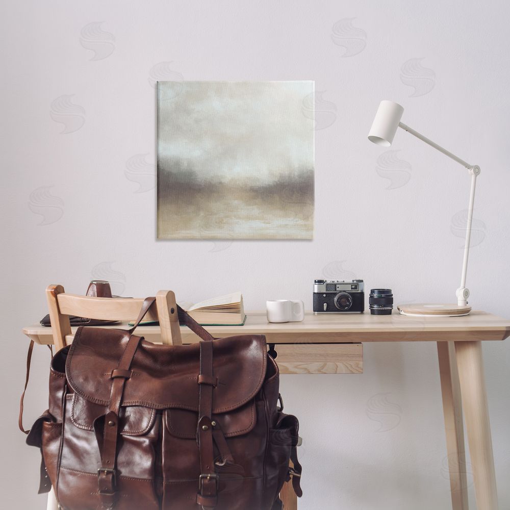 J:L Design Foggy Beige Landscape Canvas Wall Art Print in Room