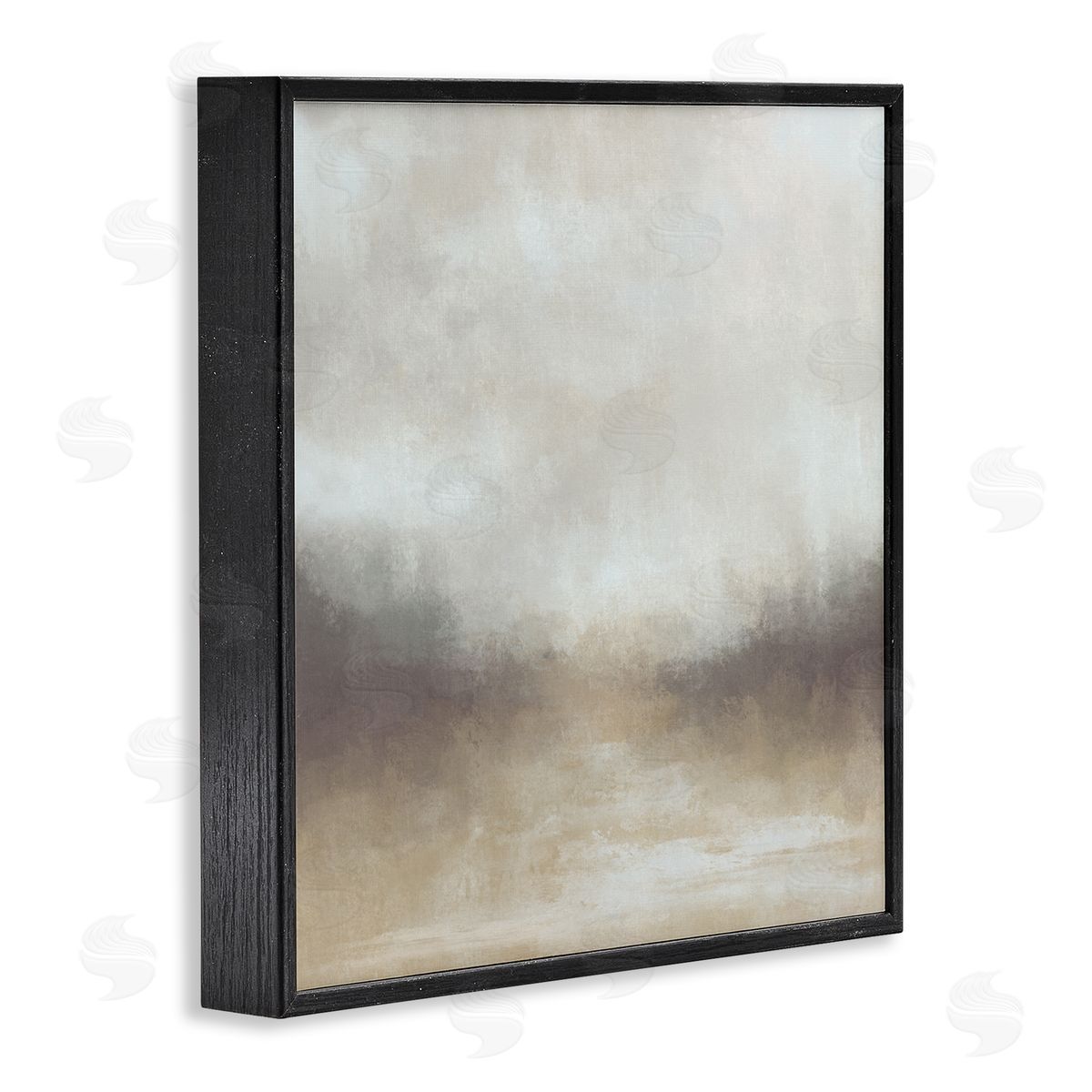 J:L Design Foggy Beige Landscape Black Framed Giclee Wall Art Print