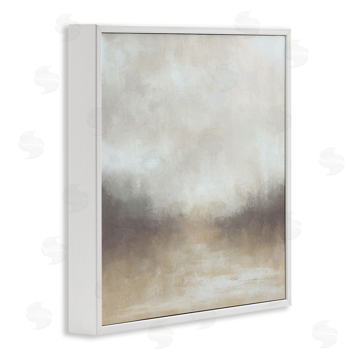 J:L Design Foggy Beige Landscape White Framed Giclee Wall Art Print