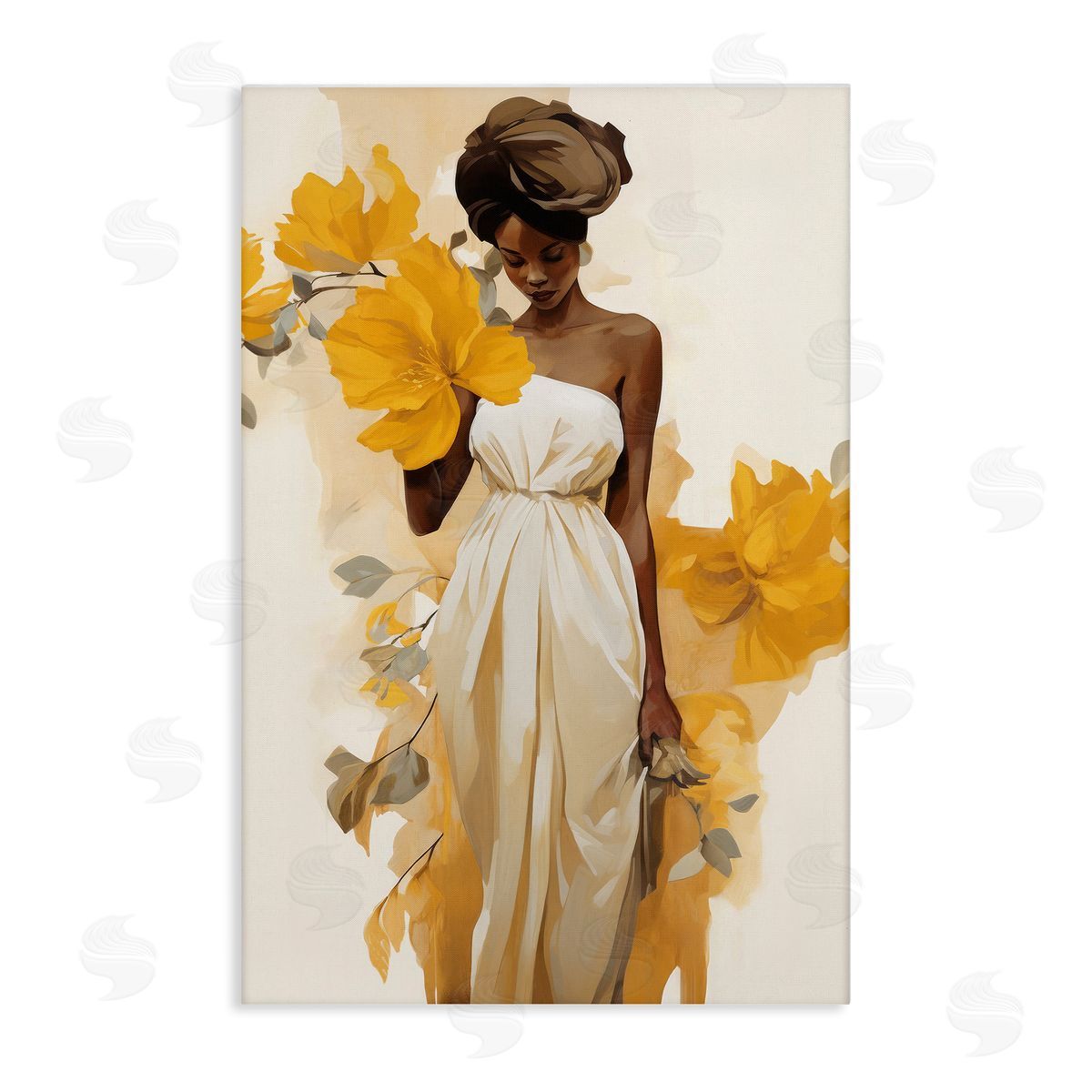 Raymond Powers Elegant Floral Woman Canvas Wall Art Print