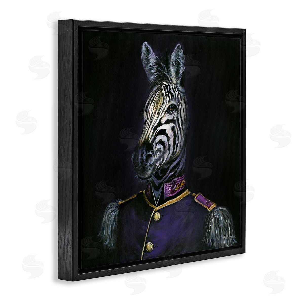 Bree Merryn Historical Coat Zebra Black Floating Frame Canvas Wall Art Print