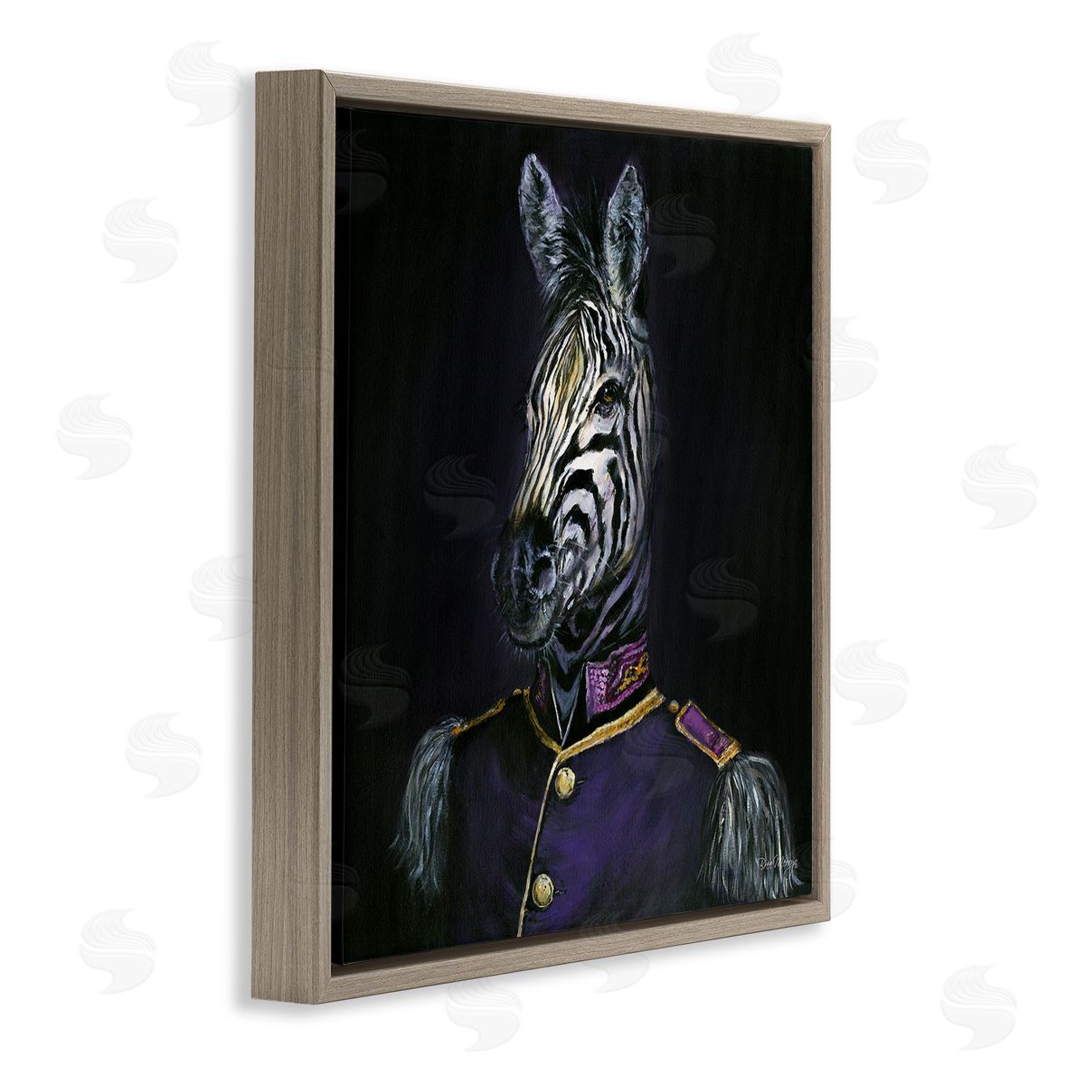 Bree Merryn Historical Coat Zebra Brown Floating Frame Canvas Wall Art Print