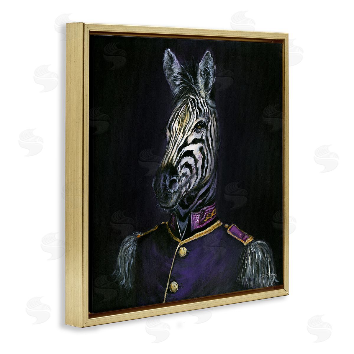 Bree Merryn Historical Coat Zebra Gold Floating Frame Canvas Wall Art Print