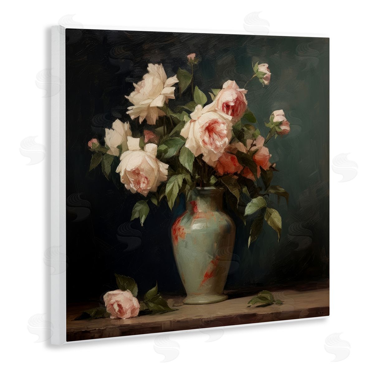 Lazar Studio Vintage Bunches in Vase Wooden Wall Plaque Art Print