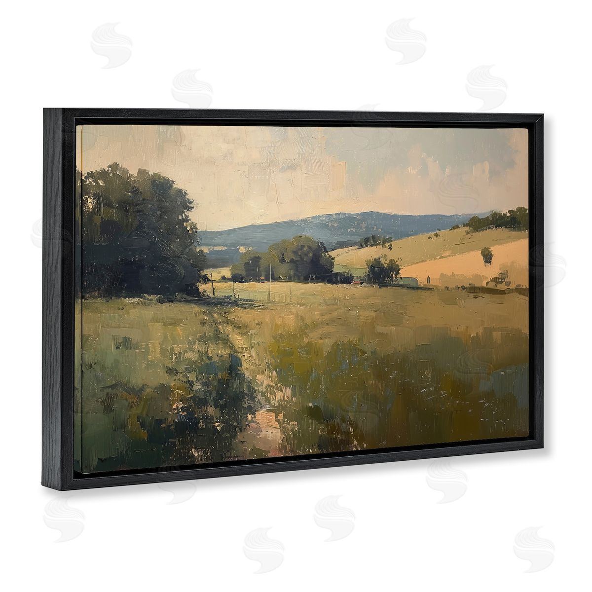 Lazar Studio Vast Country Landscape Black Floating Frame Canvas Wall Art Print