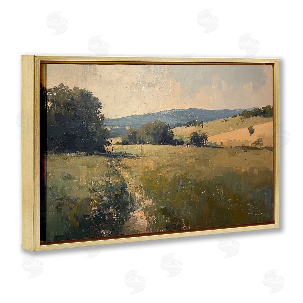 Lazar Studio Vast Country Landscape Gold Floating Frame Canvas Wall Art Print