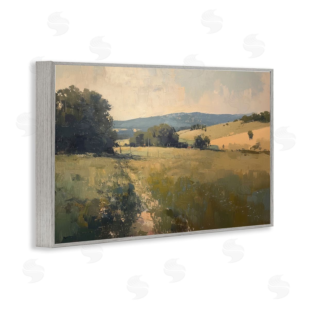 Lazar Studio Vast Country Landscape Gray Framed Giclee Wall Art Print