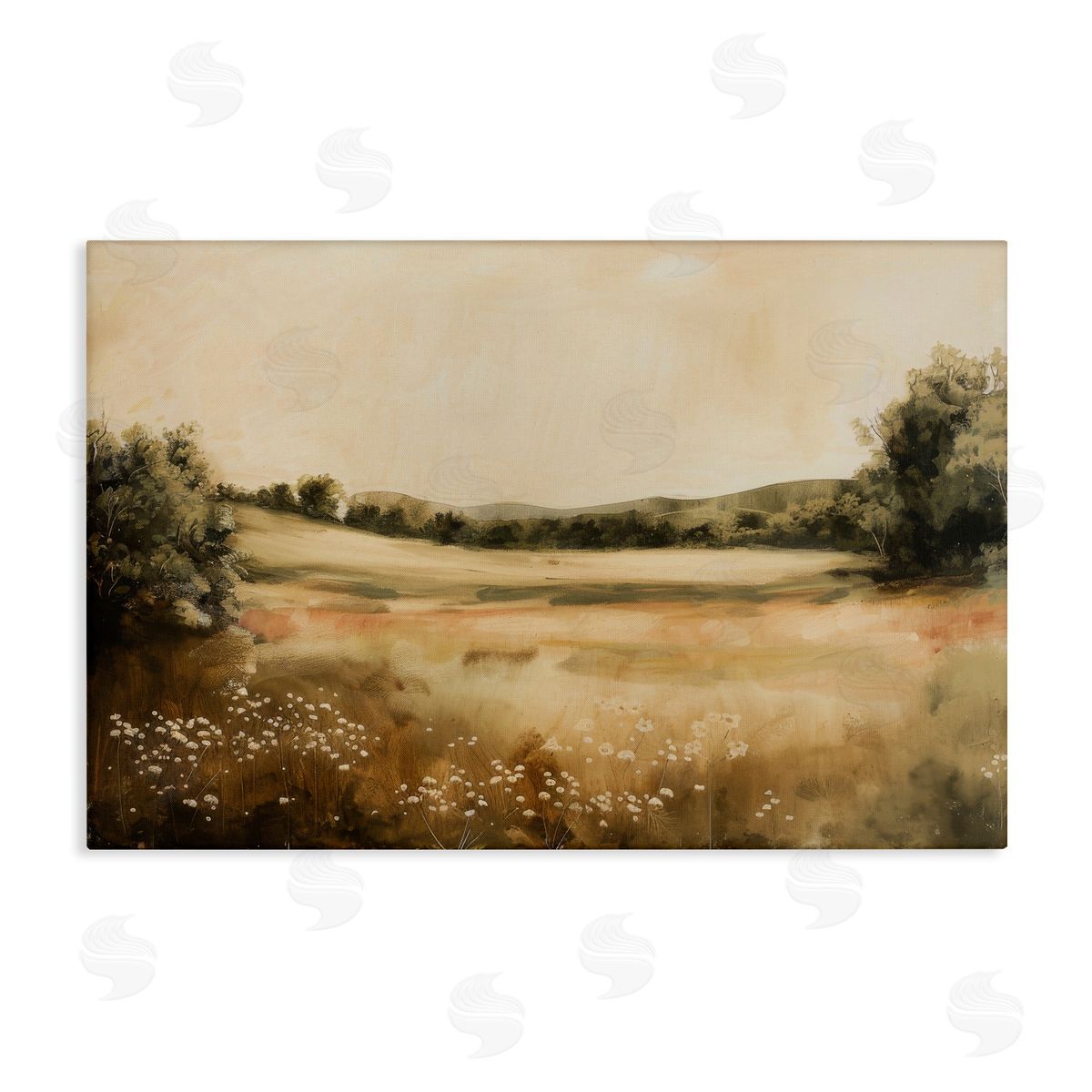 Lazar Studio Neutral Meadow Landscape Canvas Wall Art Print