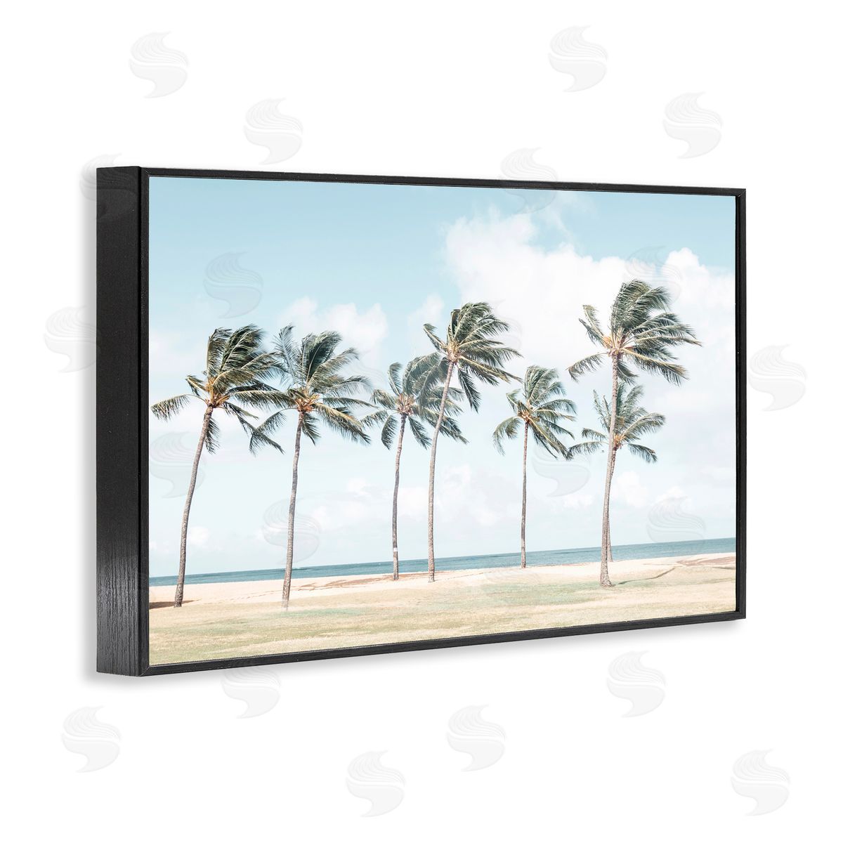 Elena Chukhlebova Windswept Palm Trees Black Framed Giclee Wall Art Print