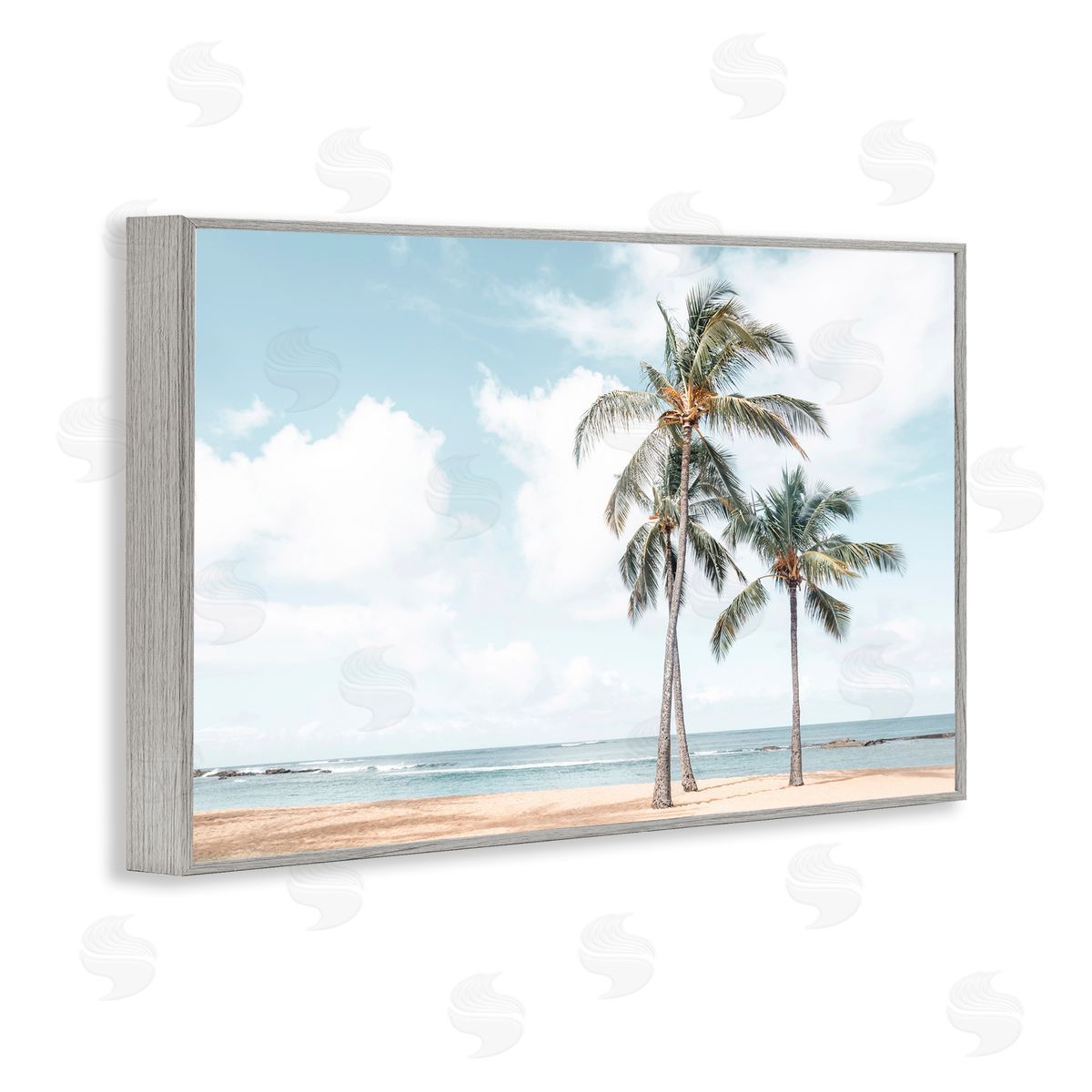 Elena Chukhlebova Windy Tropical Scene Gray Framed Giclee Wall Art Print