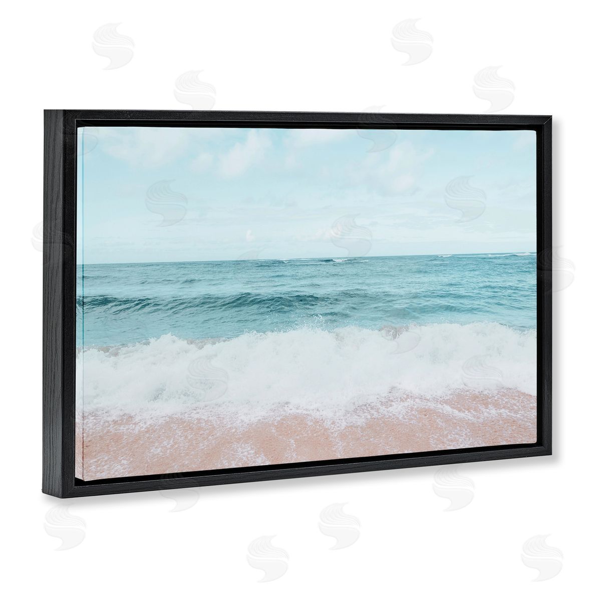 Elena Chukhlebova Centric Beach Foam Black Floating Frame Canvas Wall Art Print