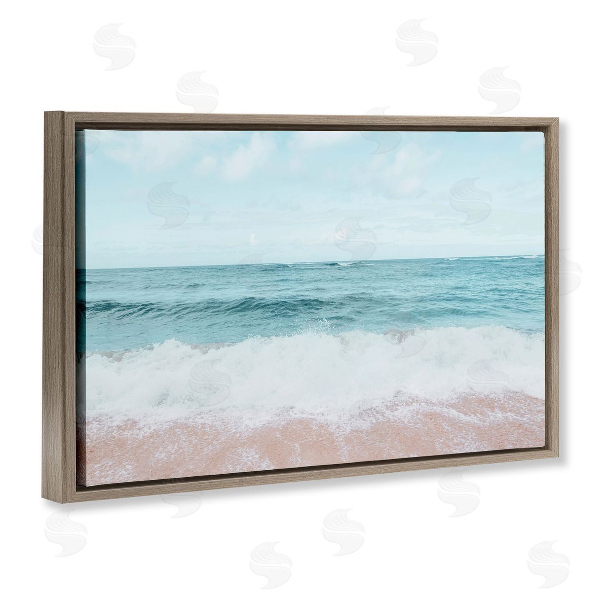 Elena Chukhlebova Centric Beach Foam Brown Floating Frame Canvas Wall Art Print