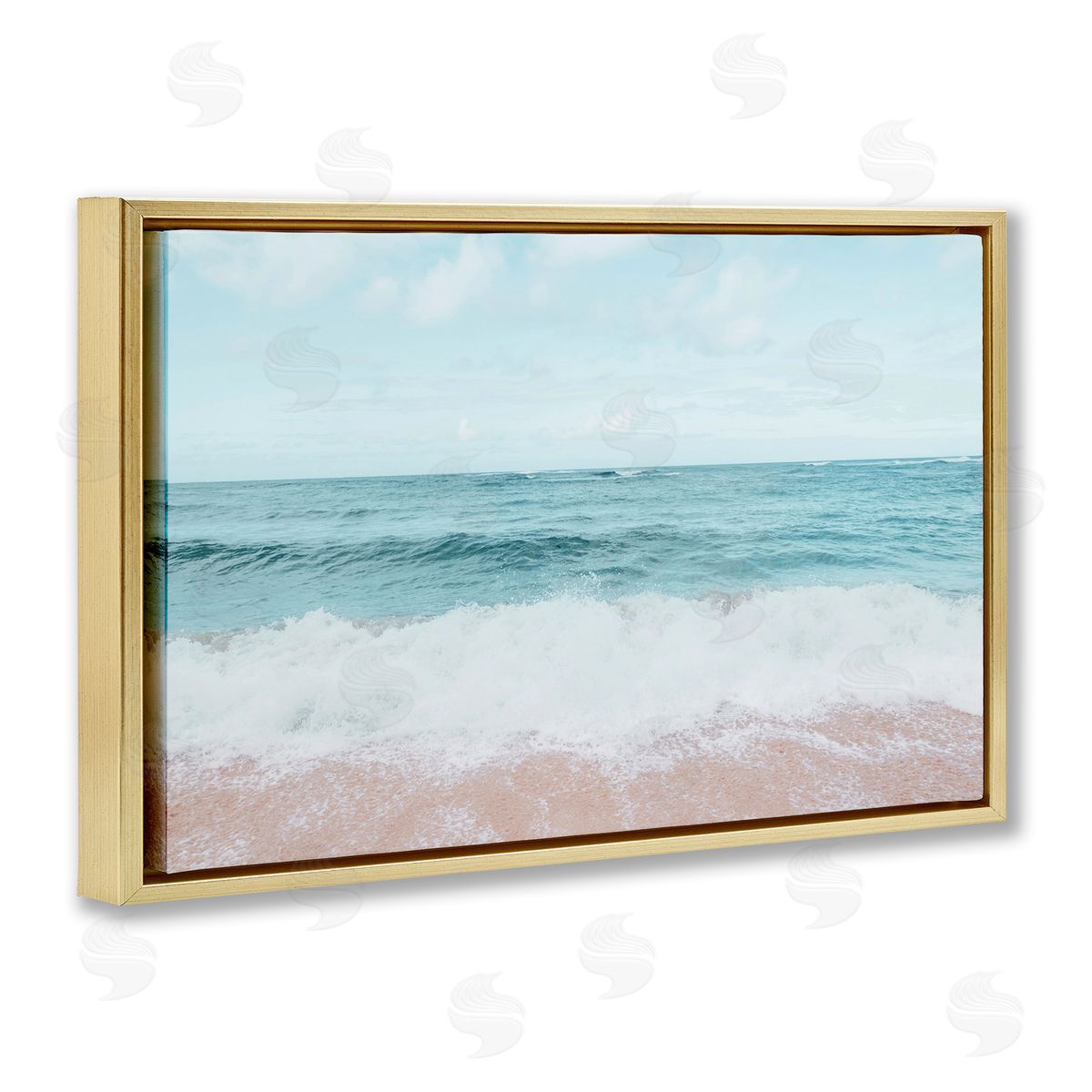 Elena Chukhlebova Centric Beach Foam Gold Floating Frame Canvas Wall Art Print