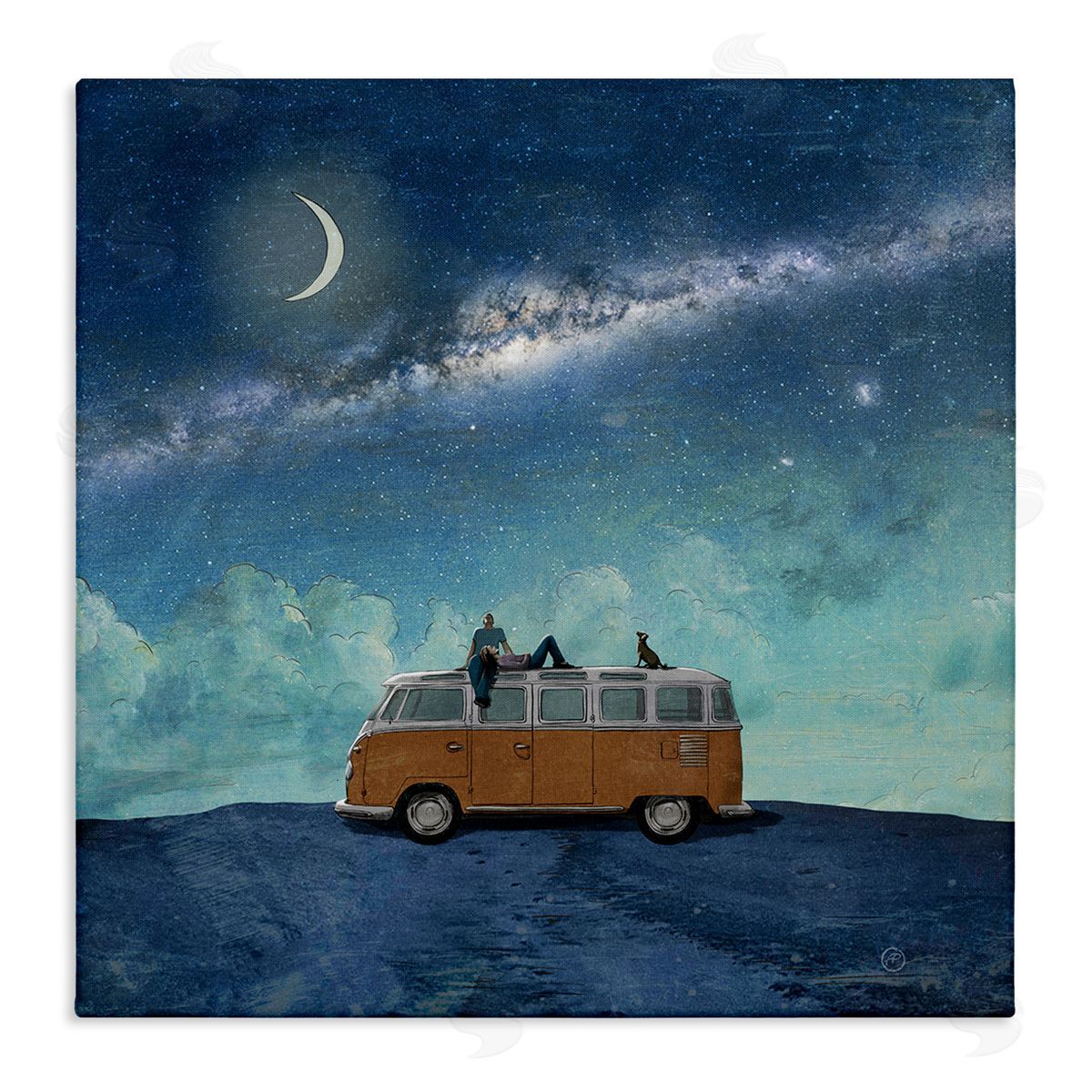 Paula Belle Flores Couple & Dog Adventure Canvas Wall Art Print