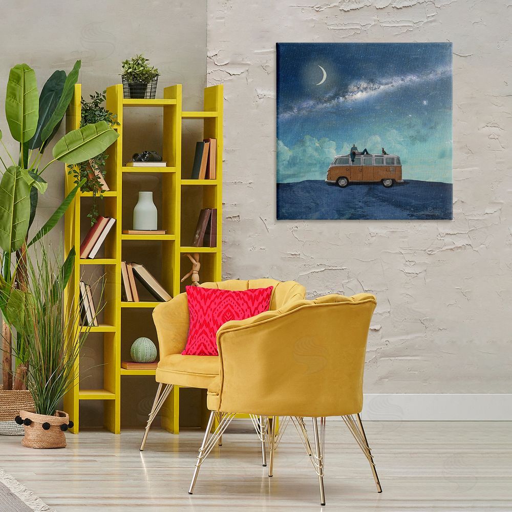 Paula Belle Flores Couple & Dog Adventure Canvas Wall Art Print in Room