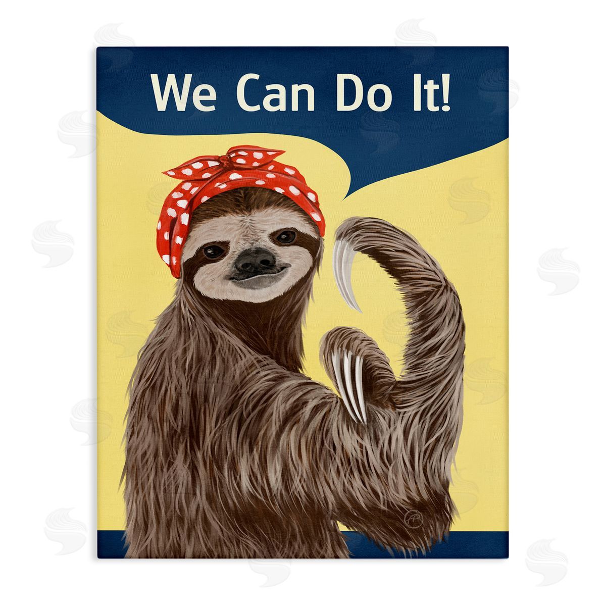 Paula Belle Flores We Can Classic Sloth Canvas Wall Art Print