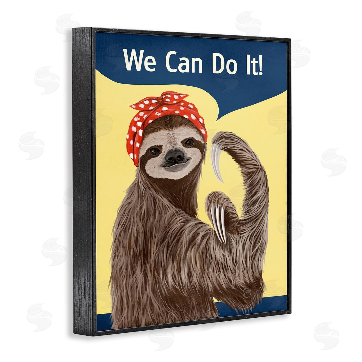 Paula Belle Flores We Can Classic Sloth Black Framed Giclee Wall Art Print