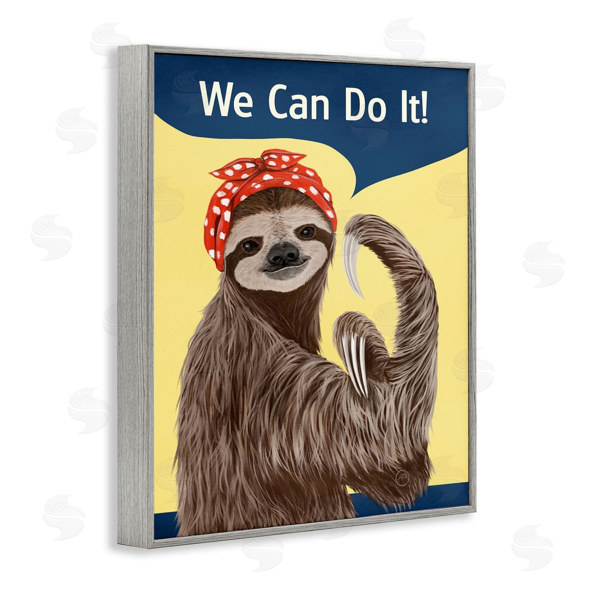 Paula Belle Flores We Can Classic Sloth Gray Framed Giclee Wall Art Print
