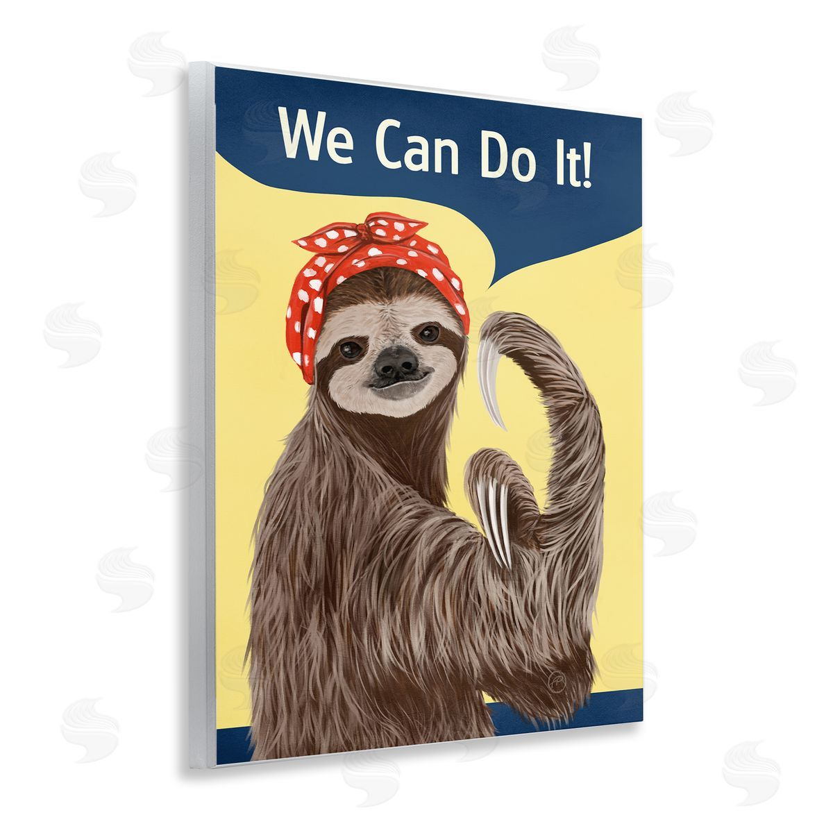 Paula Belle Flores We Can Classic Sloth Wooden Wall Plaque Art Print