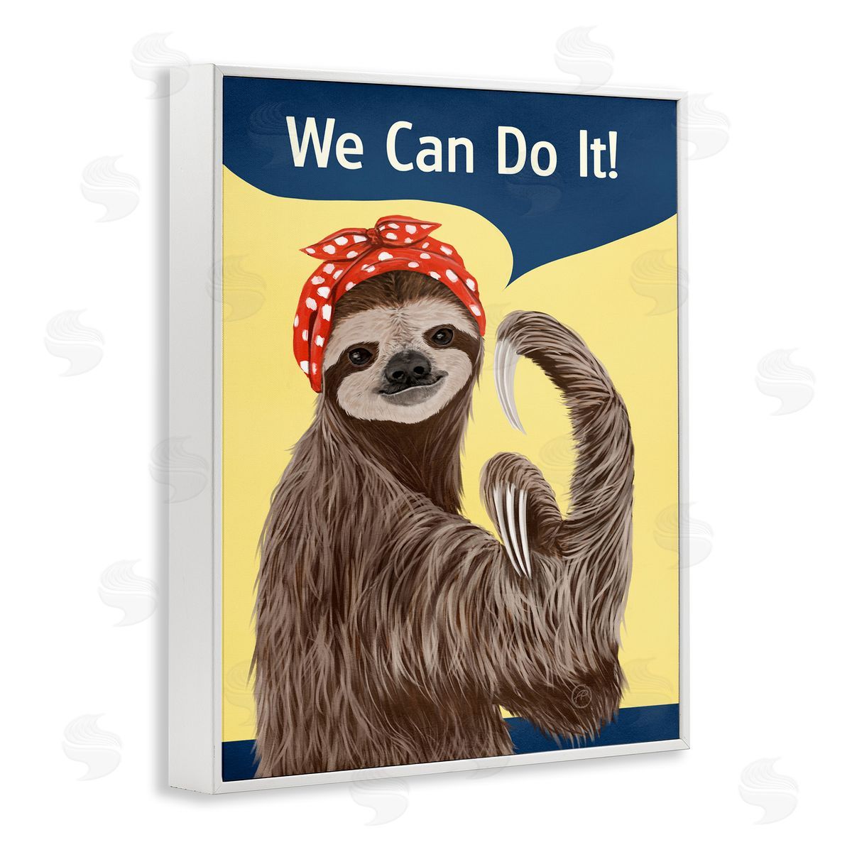 Paula Belle Flores We Can Classic Sloth White Framed Giclee Wall Art Print