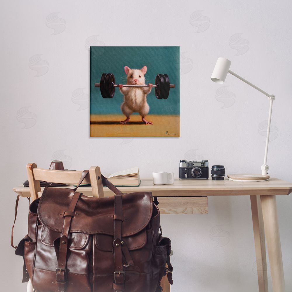 Lucia Heffernan Power Lifting Mouse Canvas Wall Art Print in Room