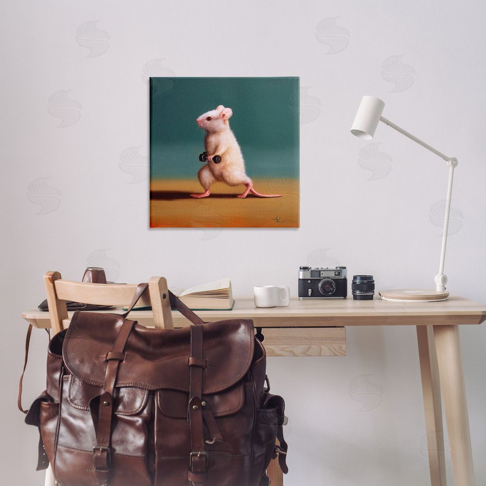 Lucia Heffernan Weight Exercising Mouse Canvas Wall Art Print in Room