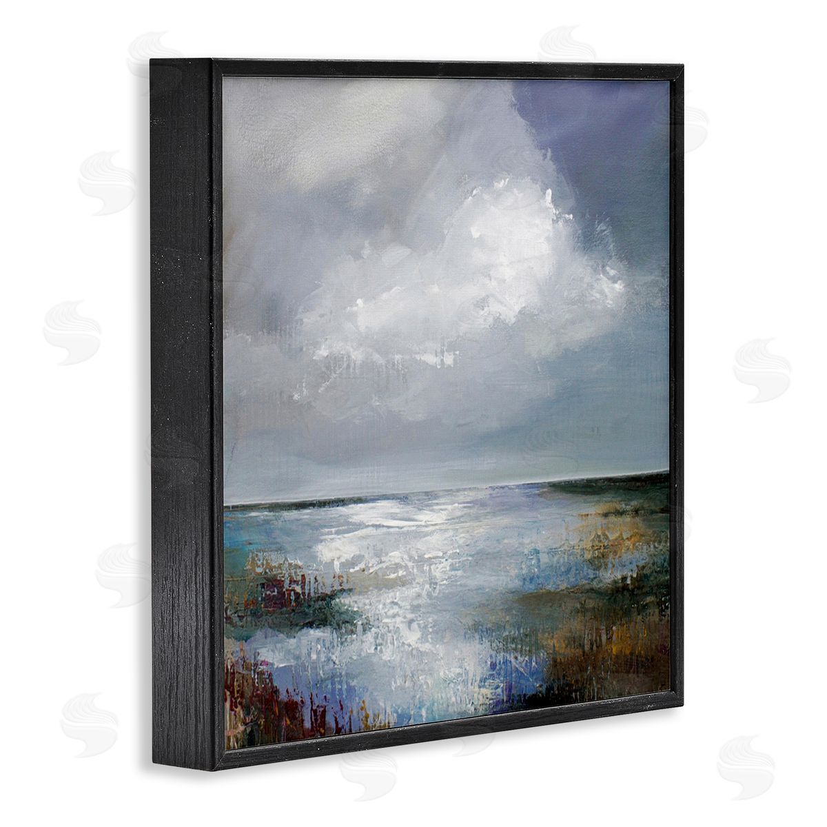 Karen Hale Sun Reflection Ocean Surface Black Framed Giclee Wall Art Print