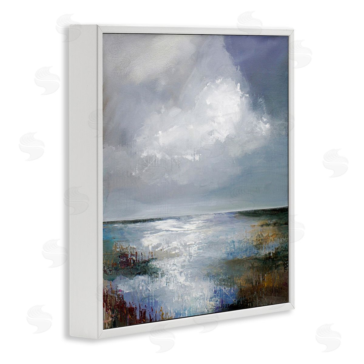 Karen Hale Sun Reflection Ocean Surface White Framed Giclee Wall Art Print