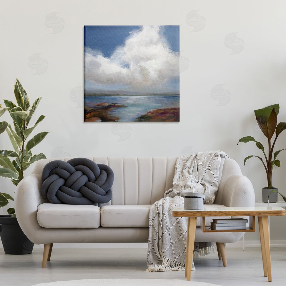 Karen Hale Clouds over Sea Painting Canvas Wall Art Print in Room