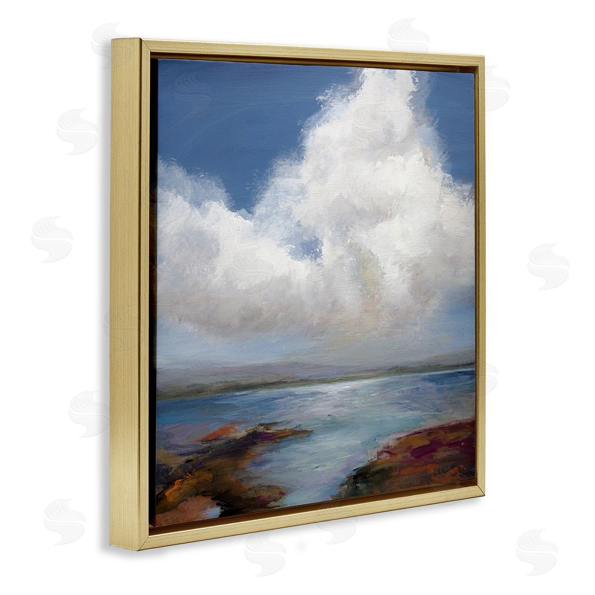 Karen Hale Clouds over Sea Painting Gold Floating Frame Canvas Wall Art Print