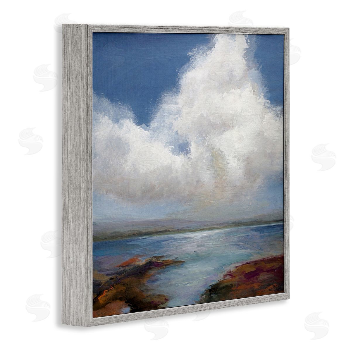 Karen Hale Clouds over Sea Painting Gray Framed Giclee Wall Art Print