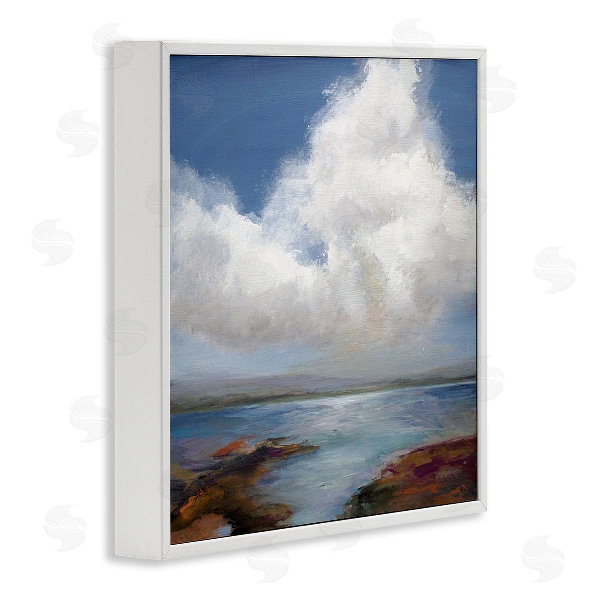 Karen Hale Clouds over Sea Painting White Framed Giclee Wall Art Print