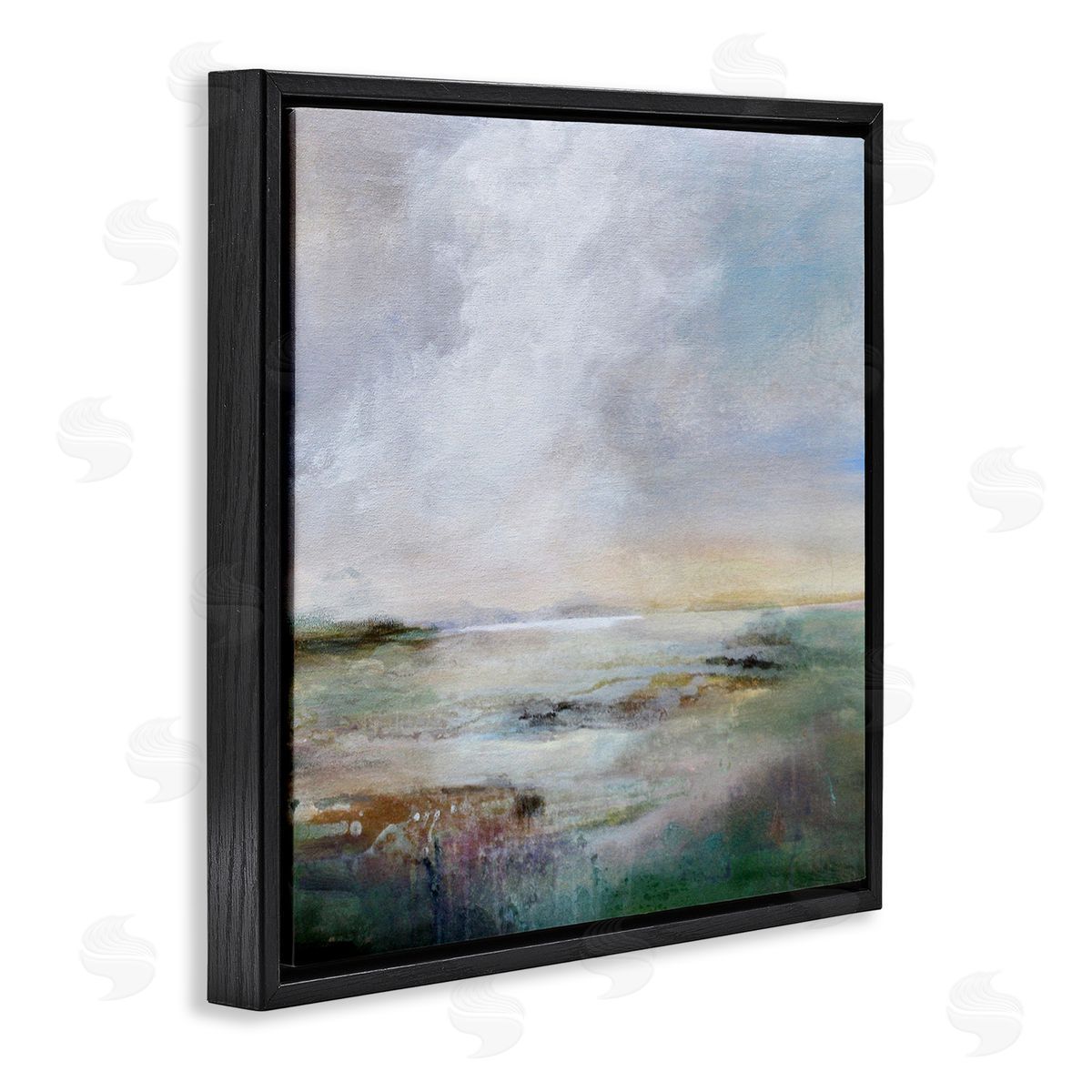 Karen Hale Abstract Sea Surface Black Floating Frame Canvas Wall Art Print